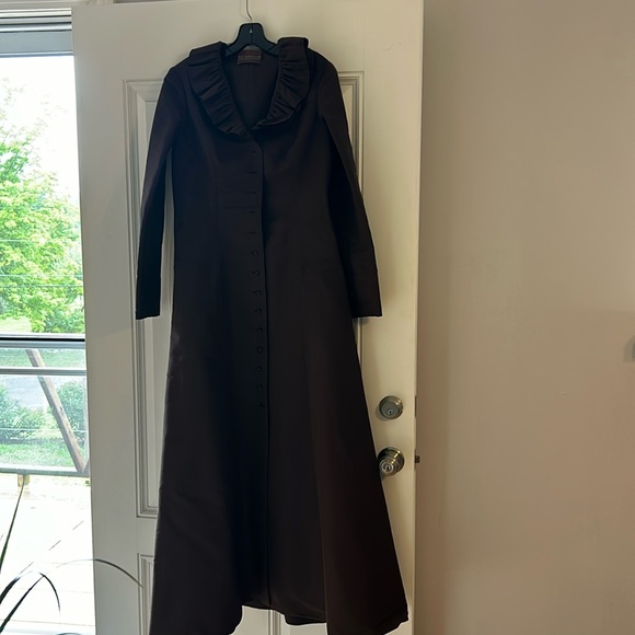 Rare Bill Hamilton Saks 100% Italian Silk Dress + Extra Fabric | Vintage M - Picture 3 of 14